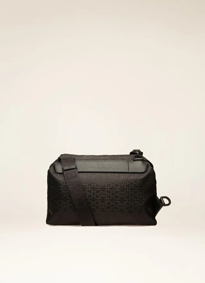 Men Bally Messenger Bags Catch Small 8211 Nylon Jacquard Messenger Bag In Black