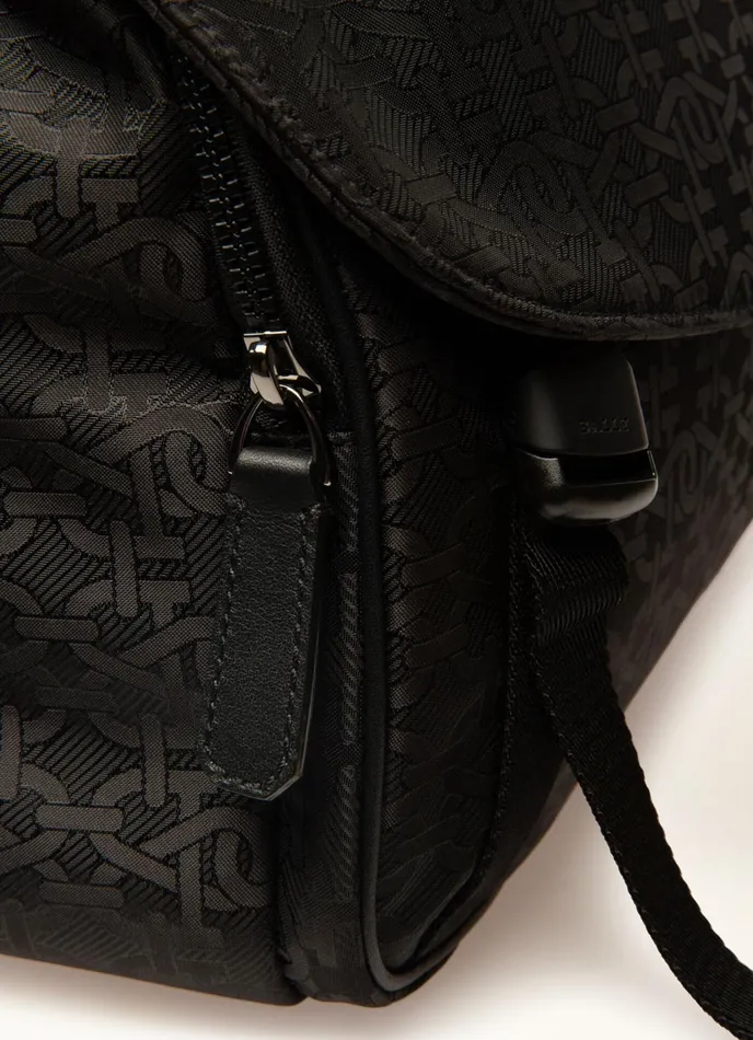 Men Bally Messenger Bags Catch Small 8211 Nylon Jacquard Messenger Bag In Black