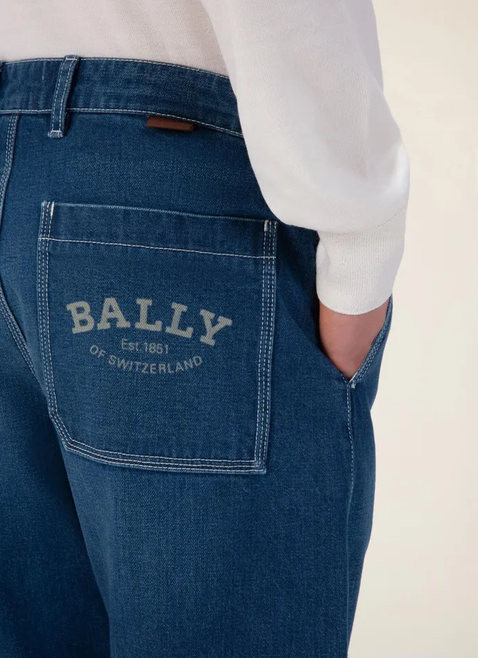 Men Bally Pants Denim Trousers 8211 Cotton Pants In Blue