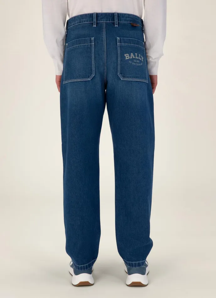 Men Bally Pants Denim Trousers 8211 Cotton Pants In Blue