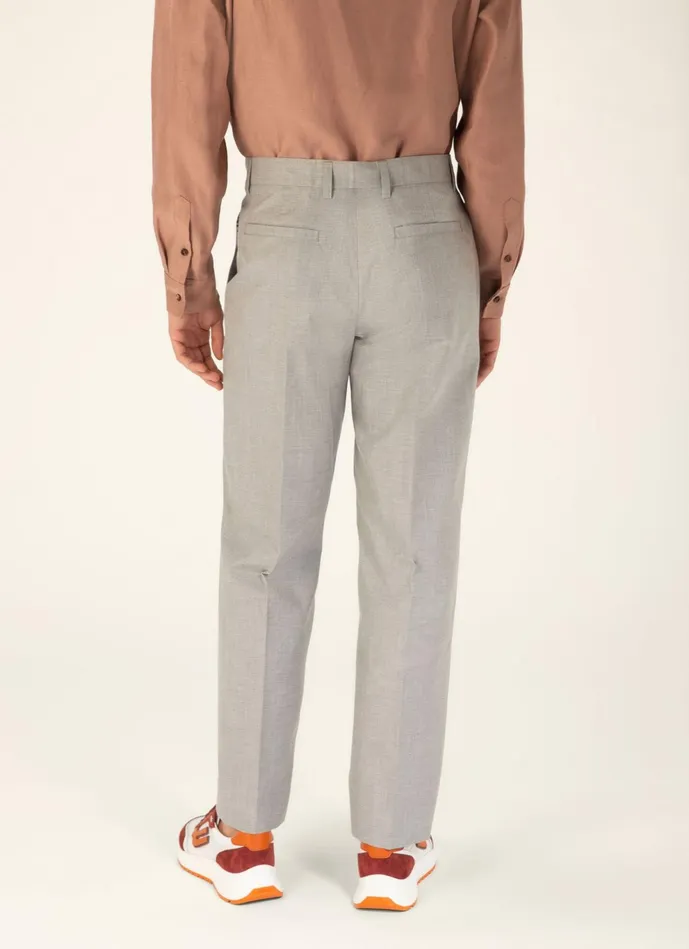 Men Bally Pants Tailored Pants 8211 Cotton and Silk Mix Trousers In Grey