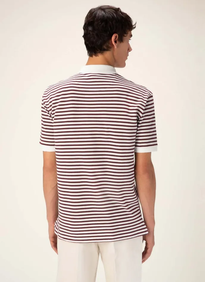 Men Bally Shirts And TShirts Striped Polo Shirt 8211 Cotton Polo Shirt In Ink