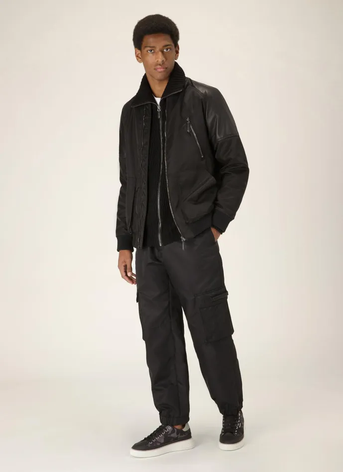 Men Bally Sneakers Maily 8211 Fabric and Leather Sneakers In Black and Grey