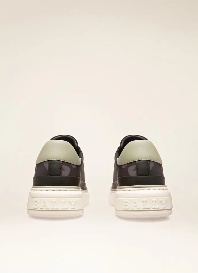 Men Bally Sneakers Maily 8211 Fabric and Leather Sneakers In Black and Grey