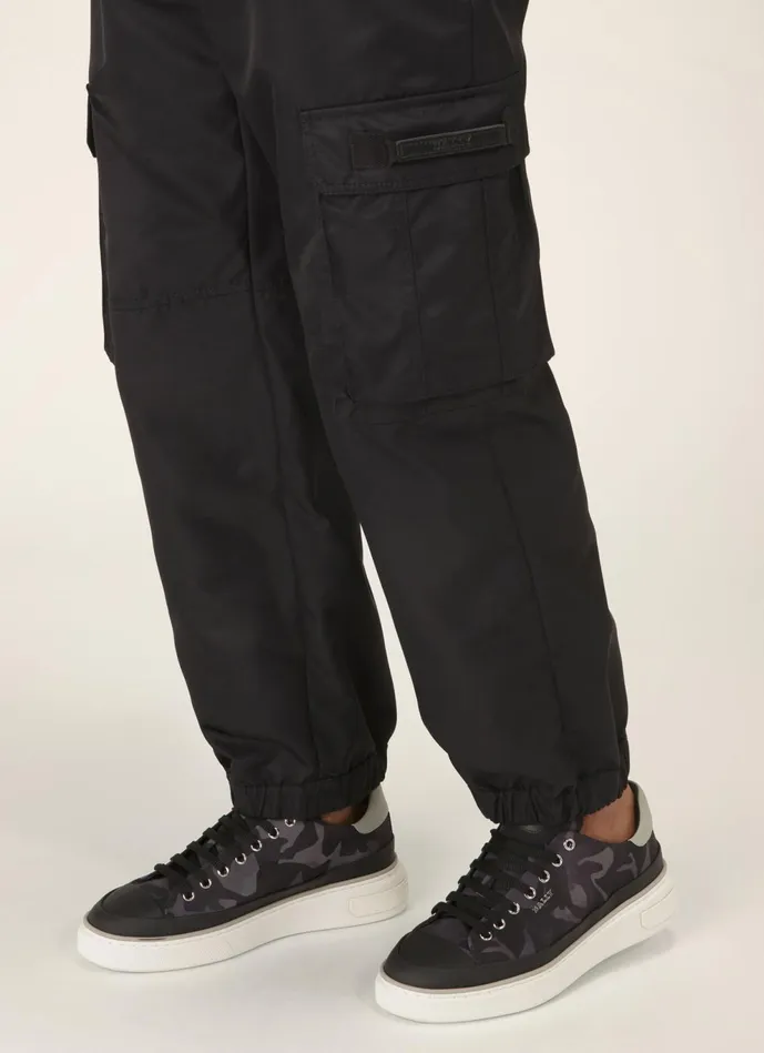 Men Bally Sneakers Maily 8211 Fabric and Leather Sneakers In Black and Grey