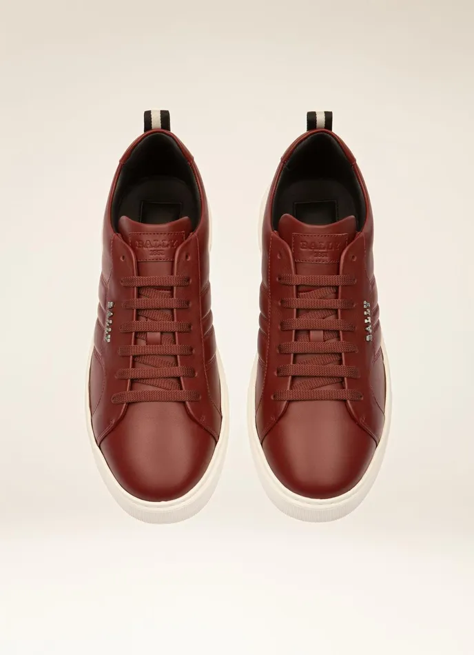 Men Bally Sneakers Maxim 8211 Leather Sneakers In Heritage Red