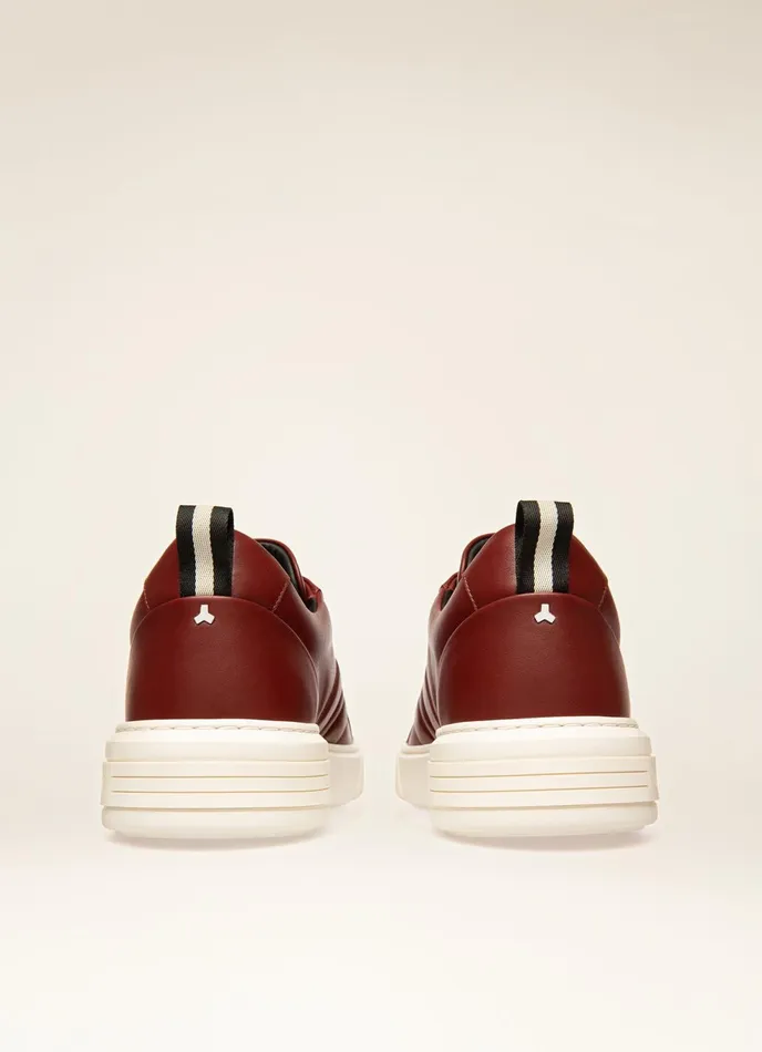 Men Bally Sneakers Maxim 8211 Leather Sneakers In Heritage Red