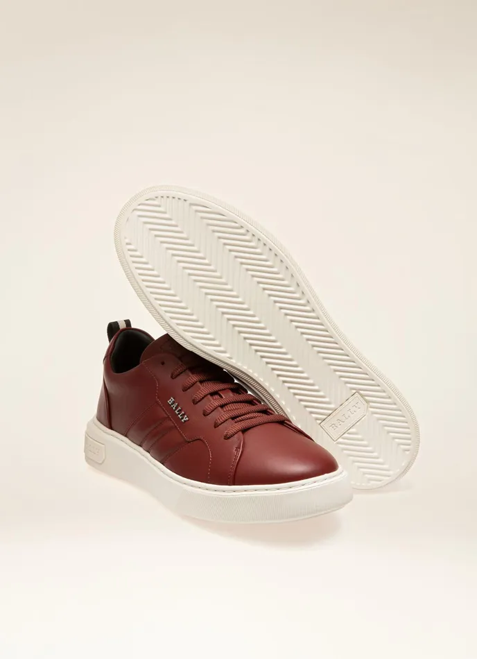 Men Bally Sneakers Maxim 8211 Leather Sneakers In Heritage Red