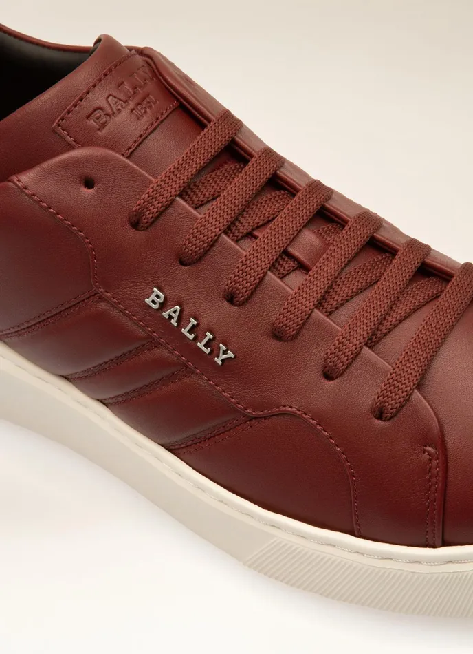 Men Bally Sneakers Maxim 8211 Leather Sneakers In Heritage Red