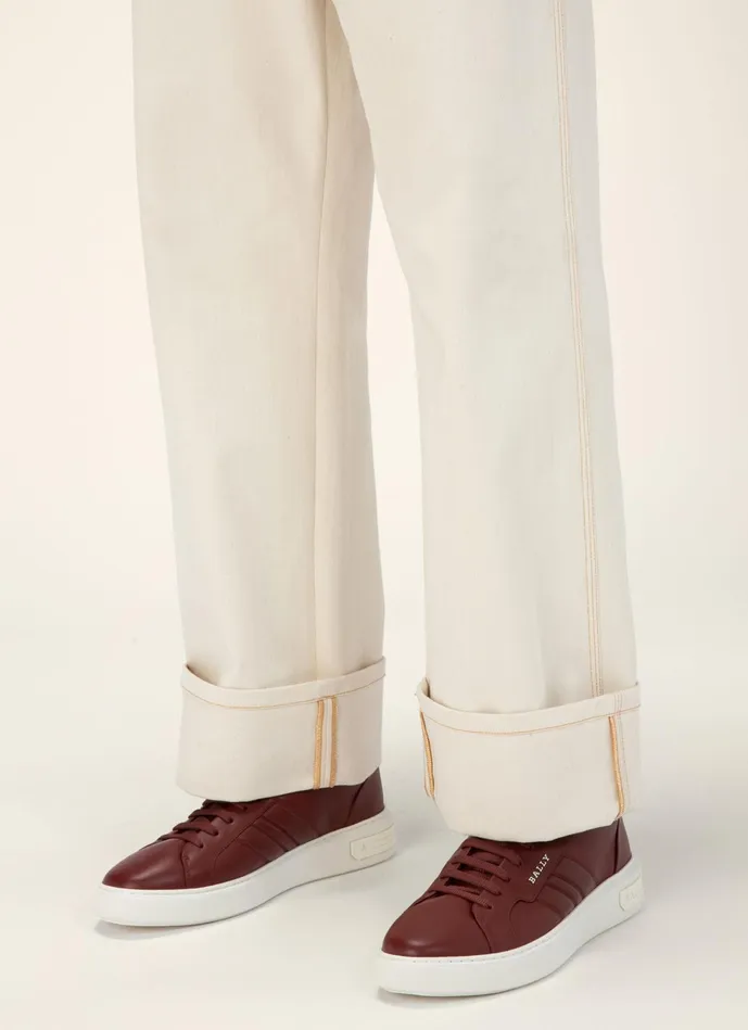 Men Bally Sneakers Maxim 8211 Leather Sneakers In Heritage Red