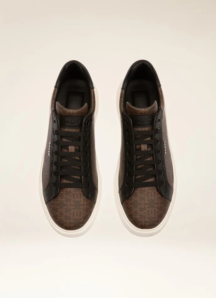 Men Bally Sneakers Miky 8211 Coated Fabric Sneakers In Brown