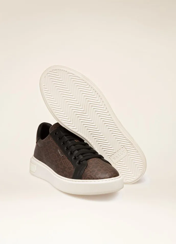 Men Bally Sneakers Miky 8211 Coated Fabric Sneakers In Brown