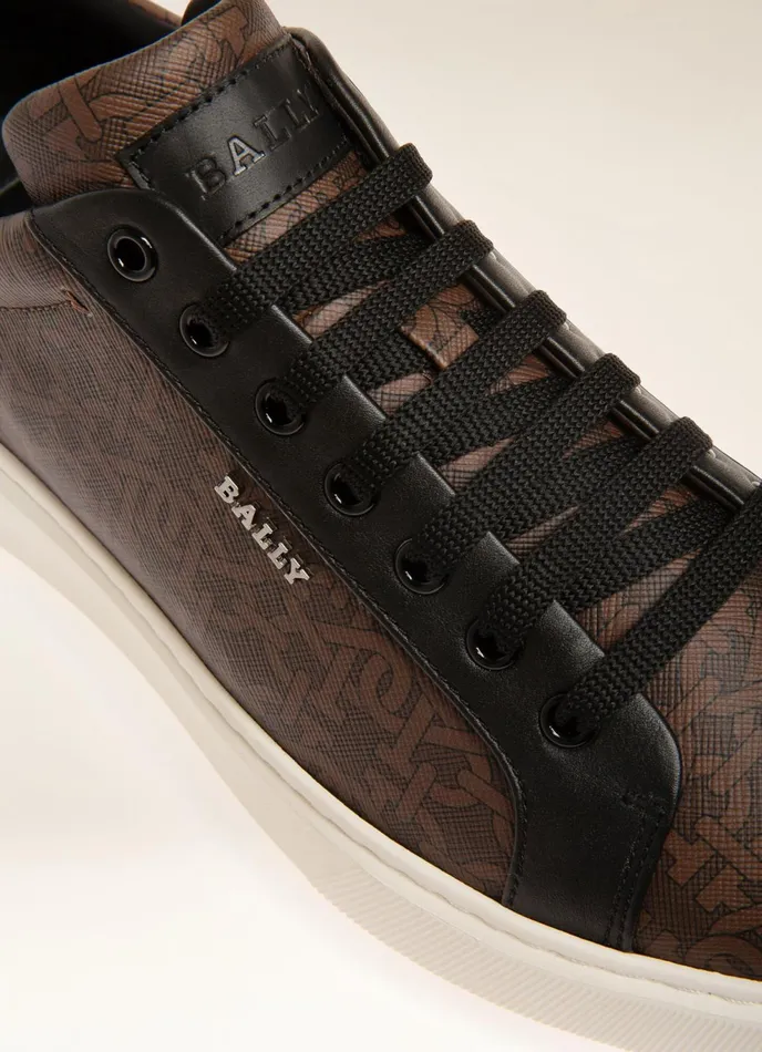 Men Bally Sneakers Miky 8211 Coated Fabric Sneakers In Brown
