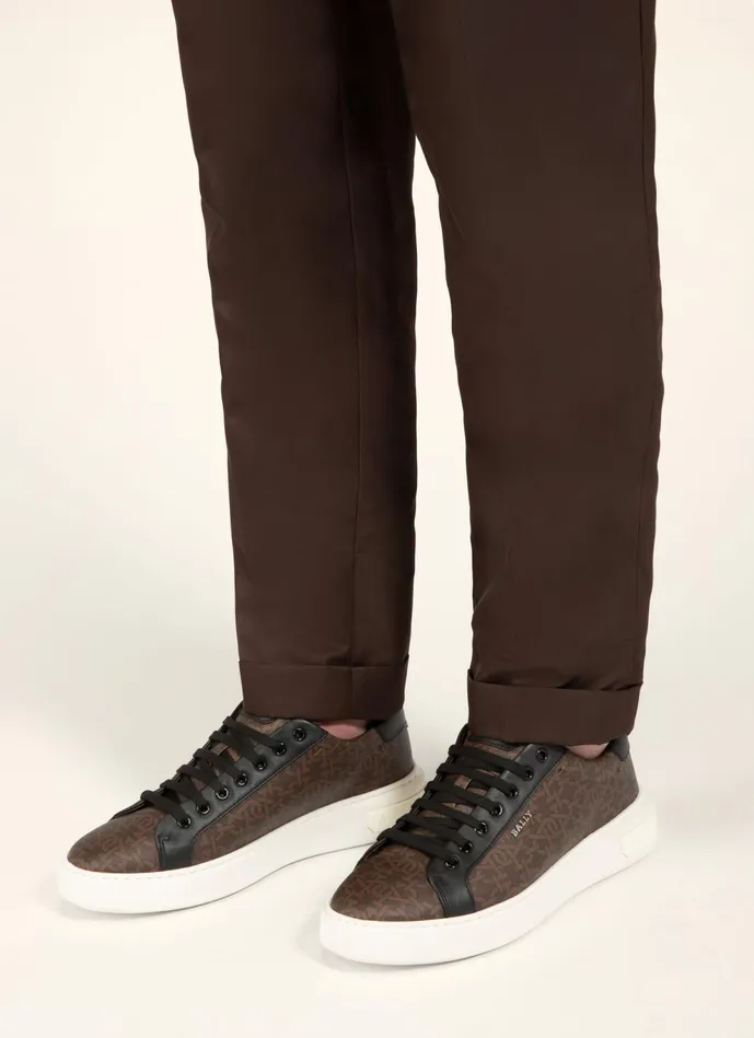 Men Bally Sneakers Miky 8211 Coated Fabric Sneakers In Brown