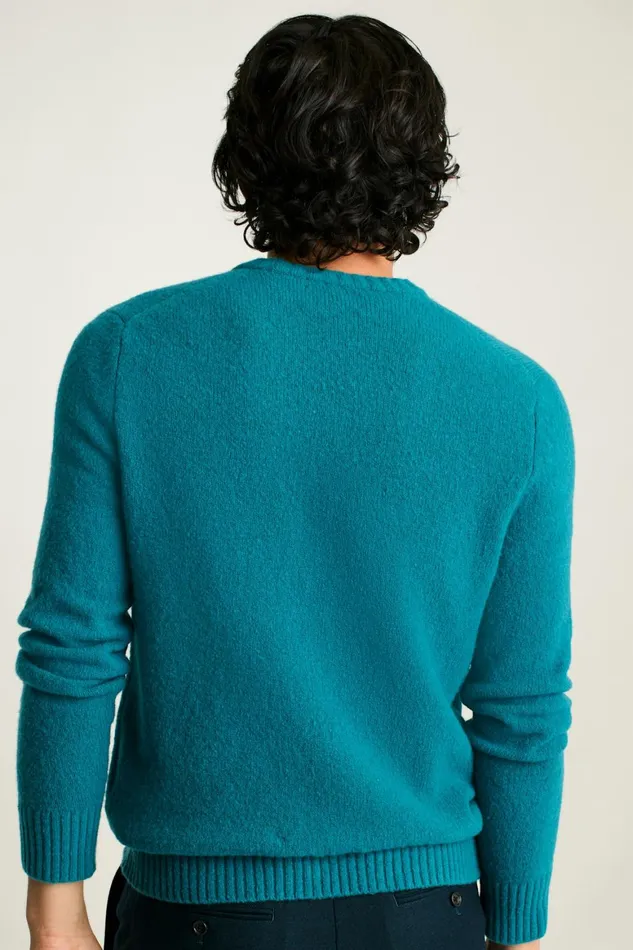 Men Boucle Crew Neck Sweater Blue Green Bonobos Crew and VNeck Sweaters