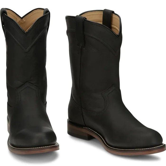 MEN Braswell 10034 Roper Black Justin Boots Western