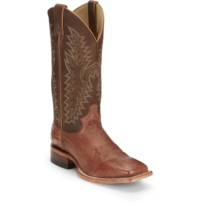 MEN Breck 13 Smooth Ostrich Cognac Vintage Justin Boots Western