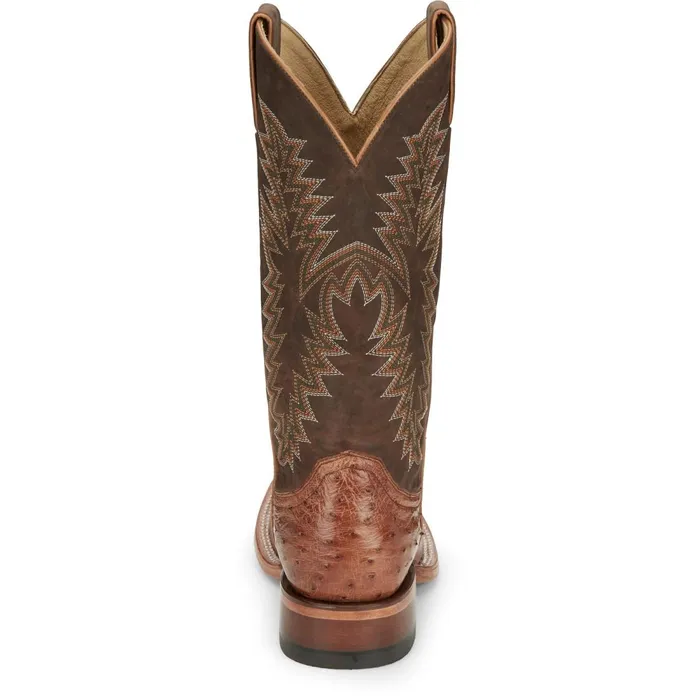 MEN Breck 13 Smooth Ostrich Cognac Vintage Justin Boots Western