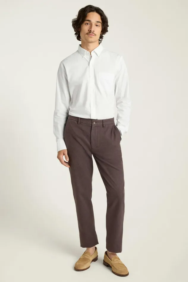 Men Brushed Twill Chino Dark Brown Bonobos Chinos