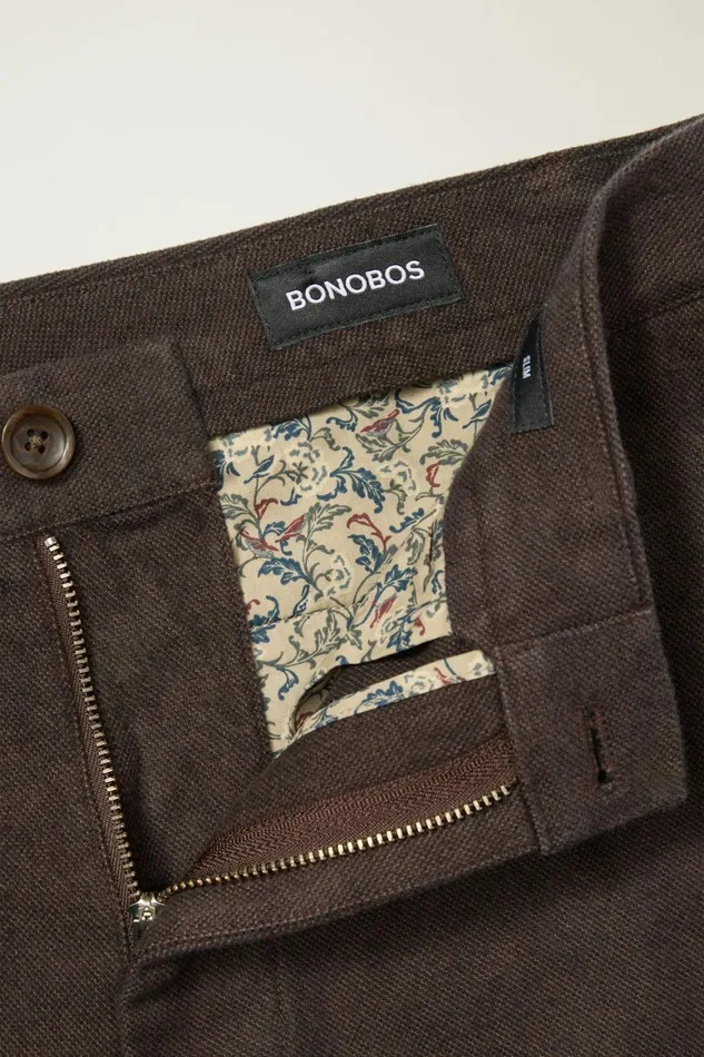 Men Brushed Twill Chino Dark Brown Bonobos Chinos
