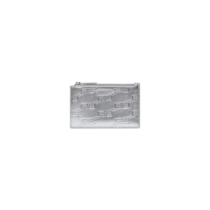 Men Card Holders Balenciaga Embossed Monogram Long Coin And Card Holder Box In Silver Men Card Holders Balenciaga Embossed Monogram Long Coin And Card Holder Box In Silver