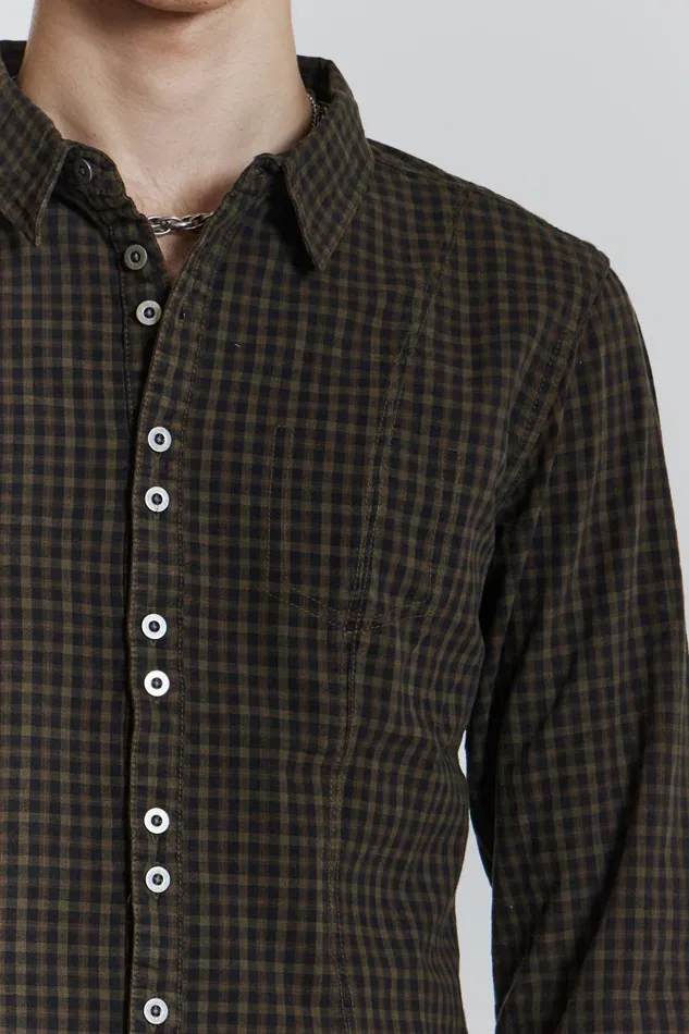 Men Check Fitted Shirt With Back Print Jaded London Shirts