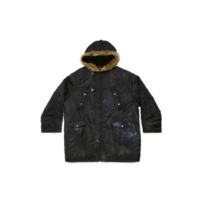 Men Coats and Jackets Balenciaga Balenciaga Military Parka In Black