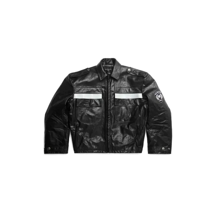 Men Coats and Jackets Balenciaga Balenciaga Paris Uniform Jacket In Black