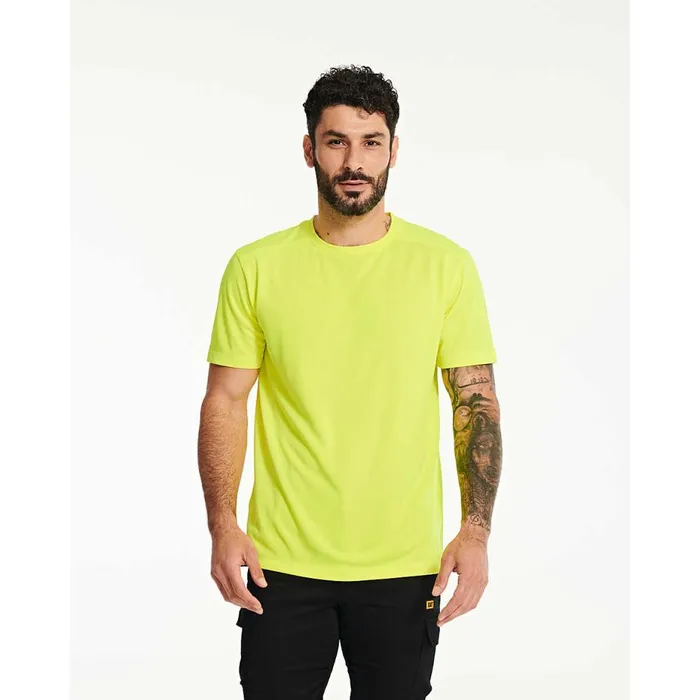 Men Coolmax Short Sleeve Tee Cat Footwear Tops and Outerwear