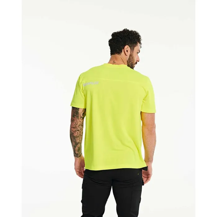 Men Coolmax Short Sleeve Tee Cat Footwear Tops and Outerwear