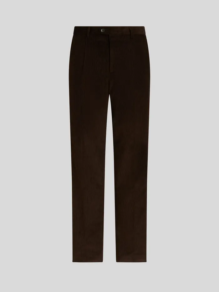 Men Cotton Velvet Trousers With Band Etro Trousers