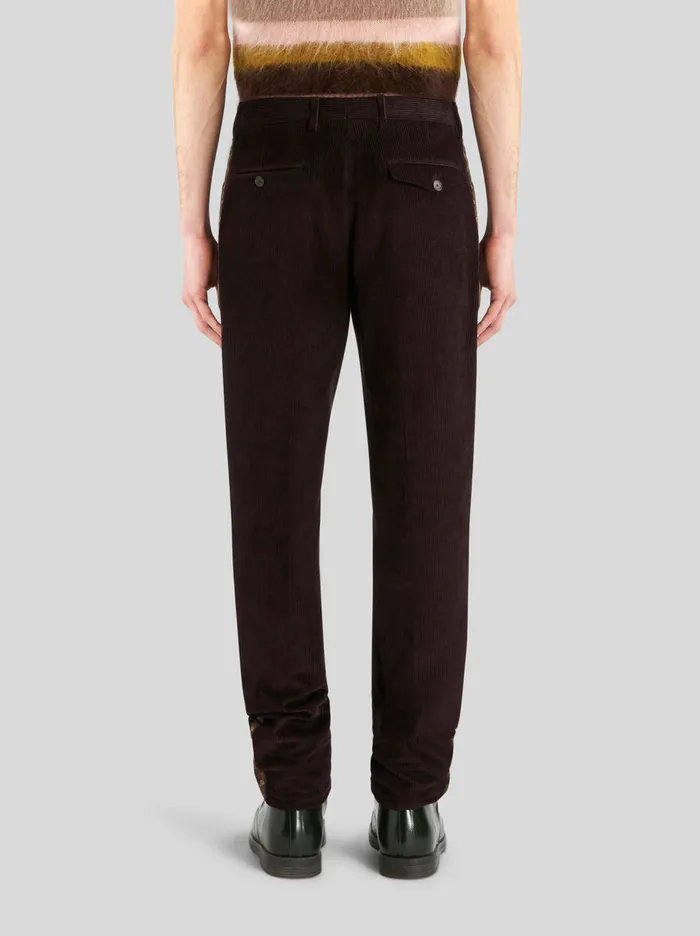 Men Cotton Velvet Trousers With Band Etro Trousers