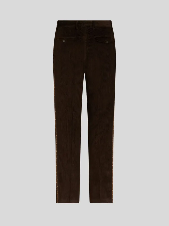 Men Cotton Velvet Trousers With Band Etro Trousers