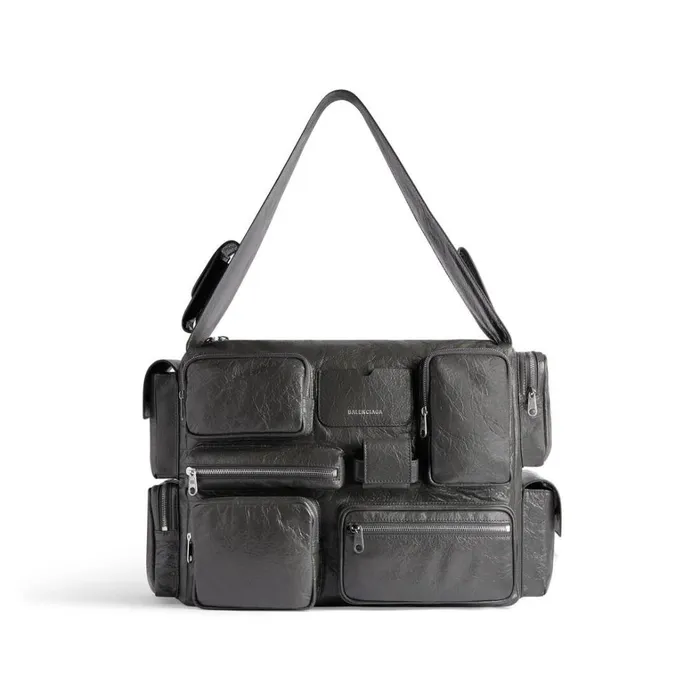 Men Crossbodies and Messengers Balenciaga Superbusy Large Sling Bag In Dark Grey