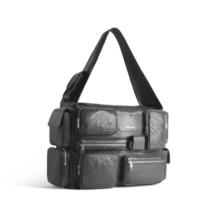 Men Crossbodies and Messengers Balenciaga Superbusy Large Sling Bag In Dark Grey
