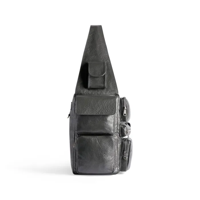 Men Crossbodies and Messengers Balenciaga Superbusy Large Sling Bag In Dark Grey
