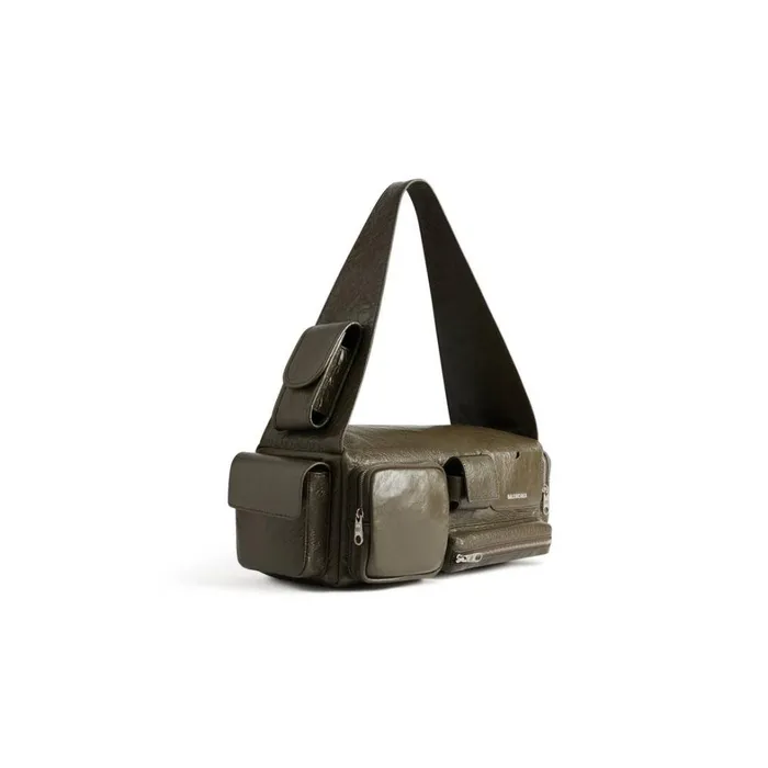 Men Crossbodies and Messengers Balenciaga Superbusy Small Sling Bag In Dark Green