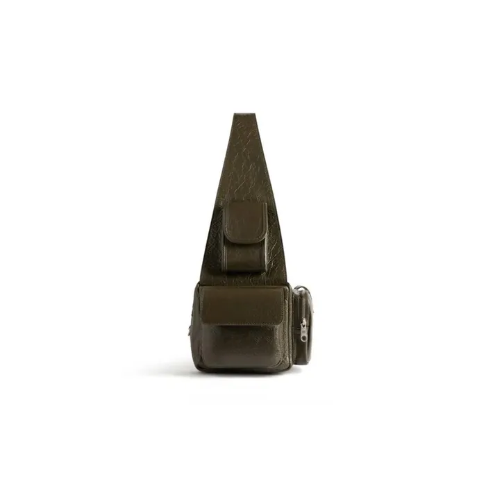 Men Crossbodies and Messengers Balenciaga Superbusy Small Sling Bag In Dark Green