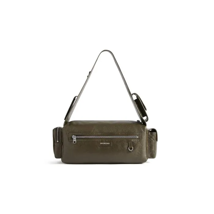 Men Crossbodies and Messengers Balenciaga Superbusy Small Sling Bag In Dark Green