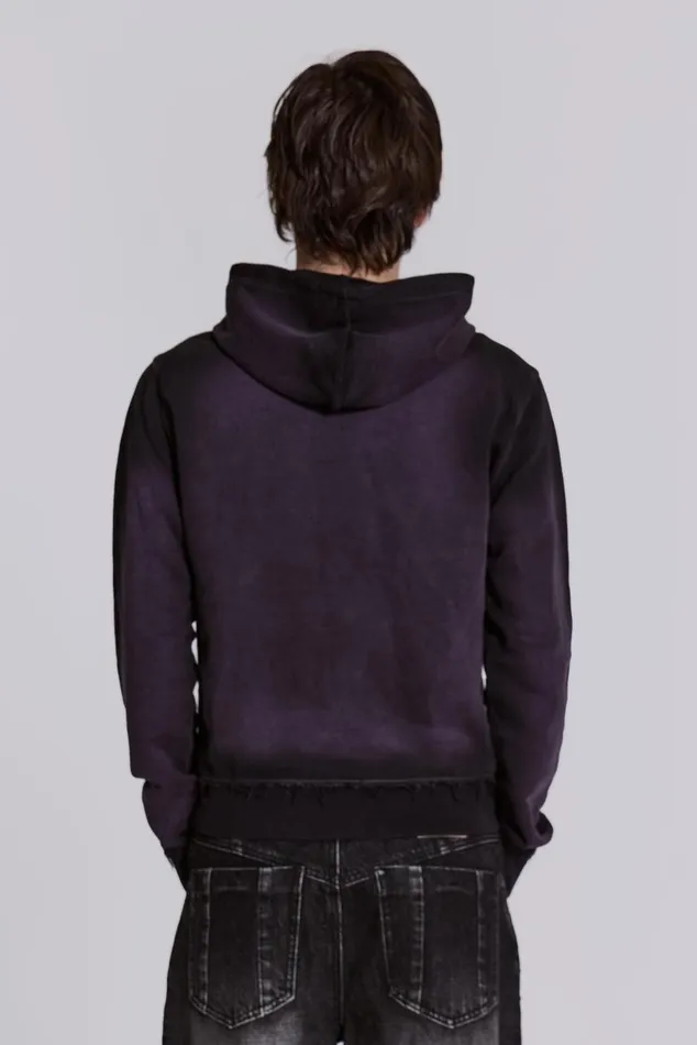 Men Deep Purple Fade Mini Monster Hoodie Jaded London Hoodies and Sweatshirts
