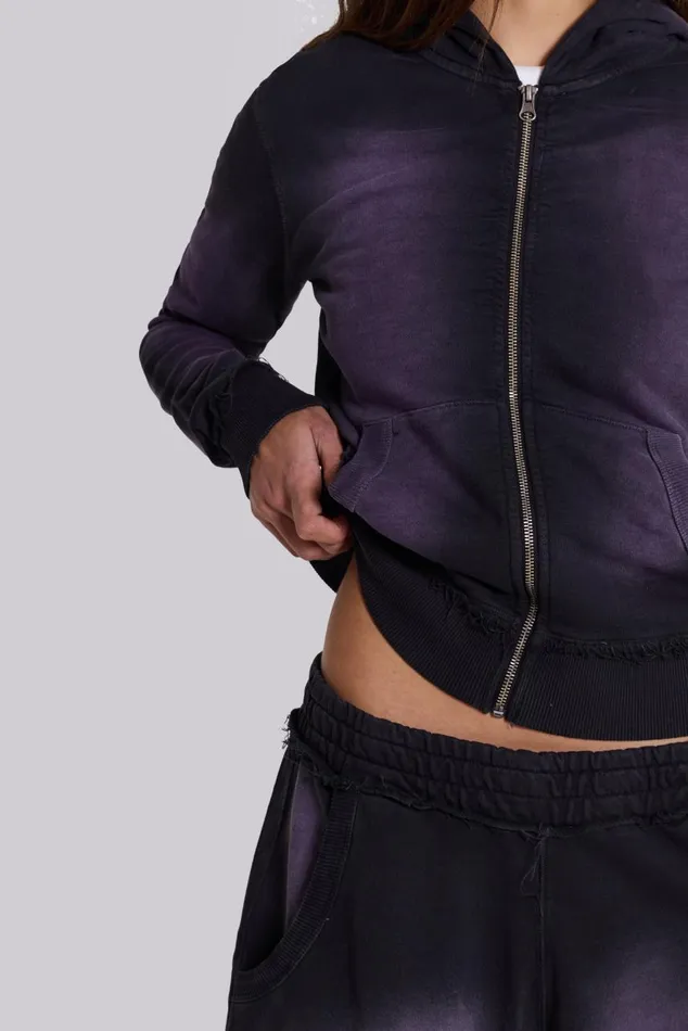 Men Deep Purple Fade Mini Monster Hoodie Jaded London Hoodies and Sweatshirts