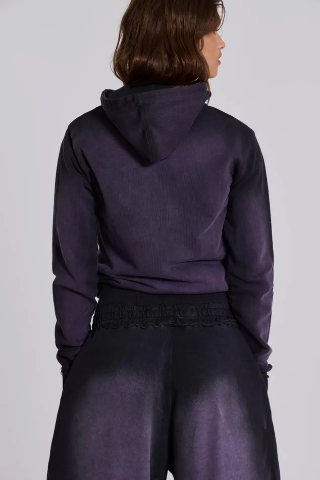 Men Deep Purple Fade Mini Monster Hoodie Jaded London Hoodies and Sweatshirts