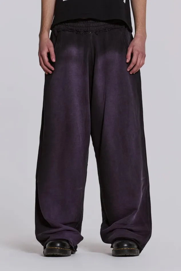 Men Deep Purple Fade Monster Joggers Jaded London Joggers and Sweatpants