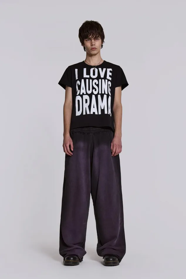 Men Deep Purple Fade Monster Joggers Jaded London Joggers and Sweatpants