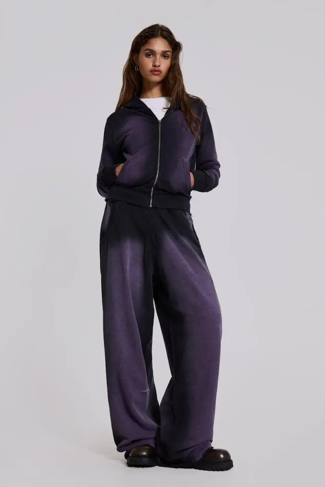 Men Deep Purple Fade Monster Joggers Jaded London Joggers and Sweatpants