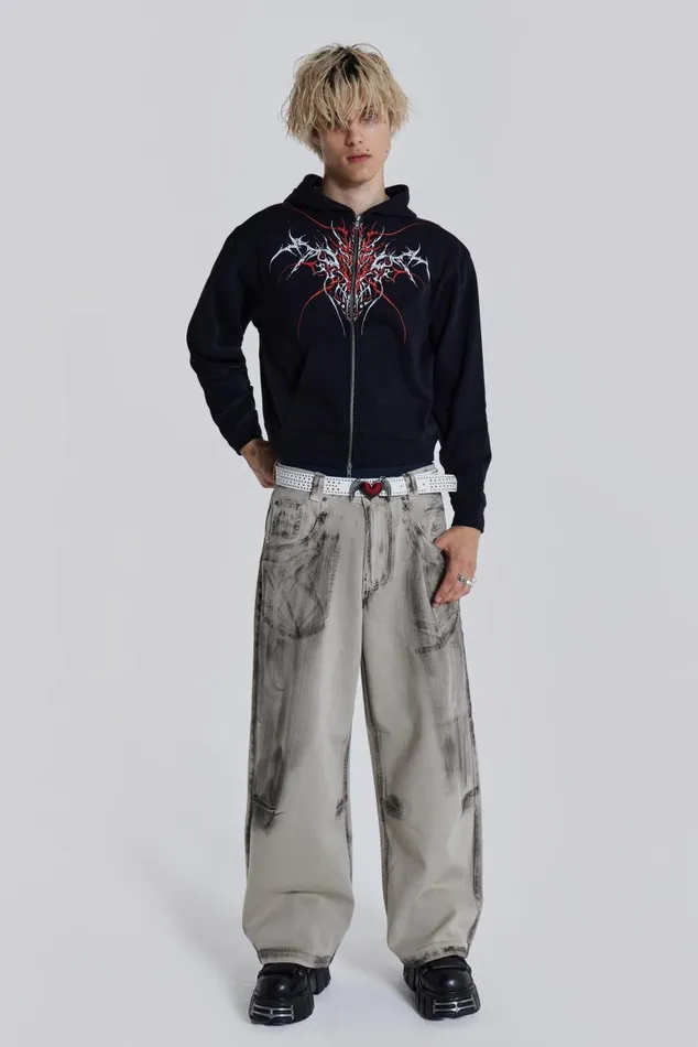 Men Dirty Wash Low Rise Colossus Jeans Jaded London Colossus Jeans
