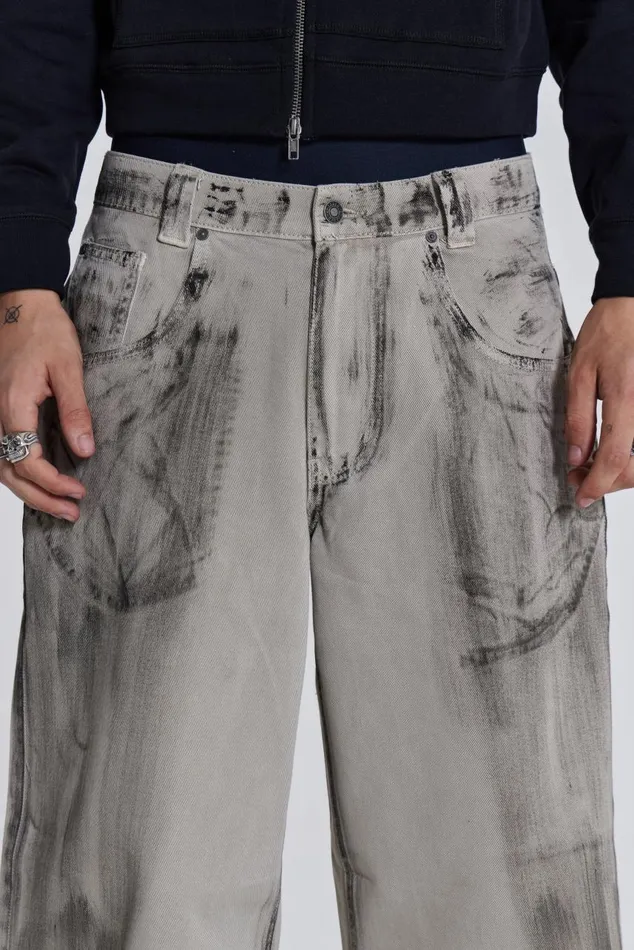 Men Dirty Wash Low Rise Colossus Jeans Jaded London Colossus Jeans
