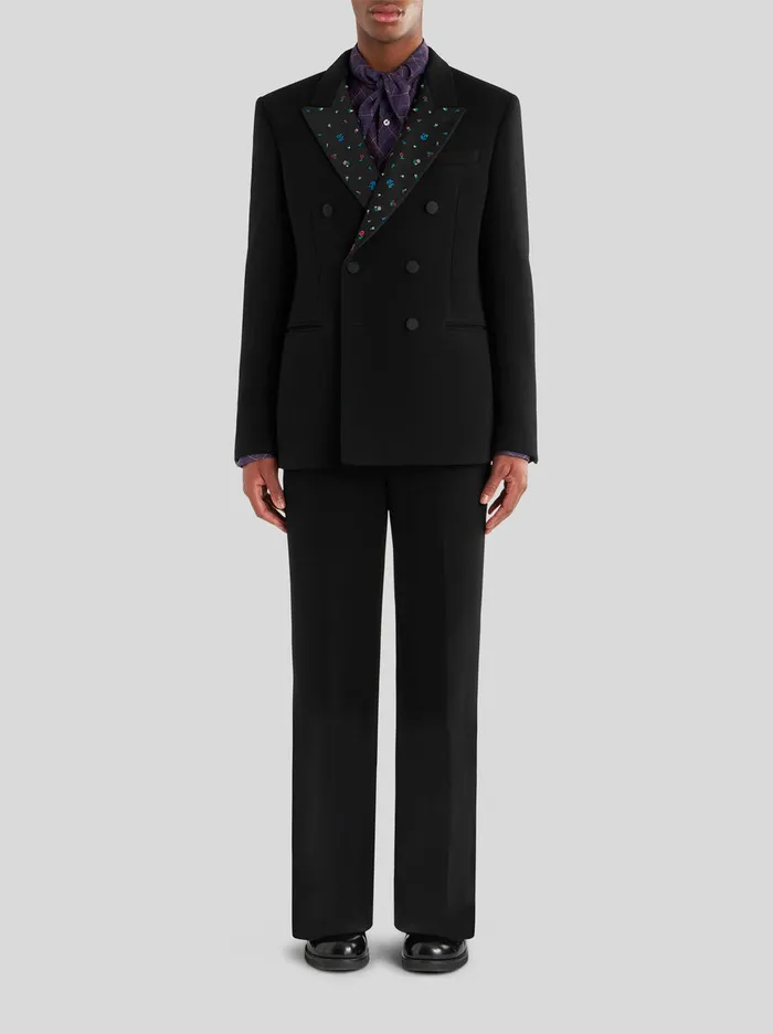 Men DoubleBreasted Jacket With Embroidery Etro Jackets