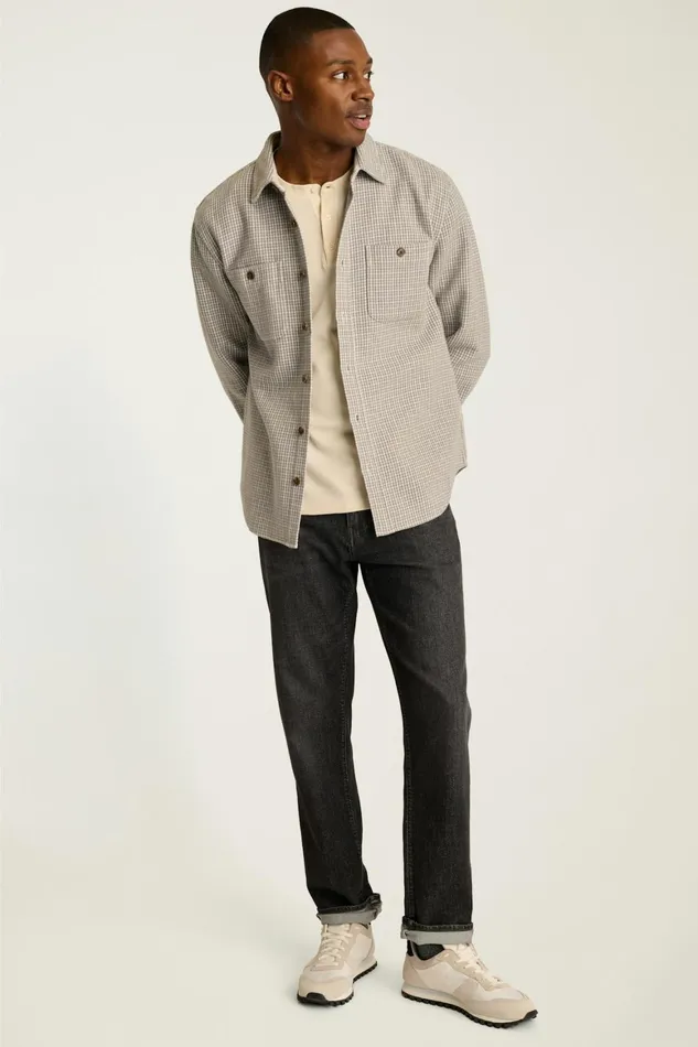 Men Double Cloth Overshirt Ice Grey Gingham Bonobos Overshirts