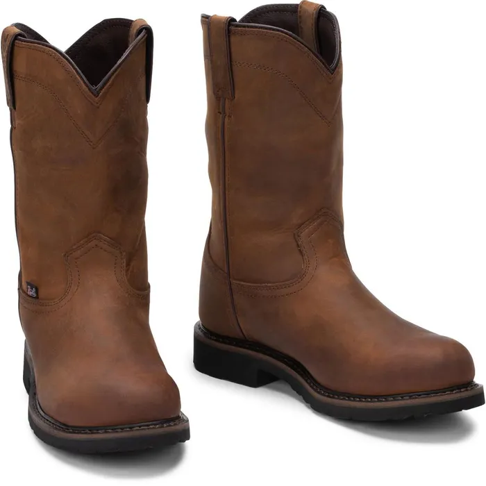 MEN Drywall 10034 Waterproof Steel Toe Whiskey Justin Boots Work